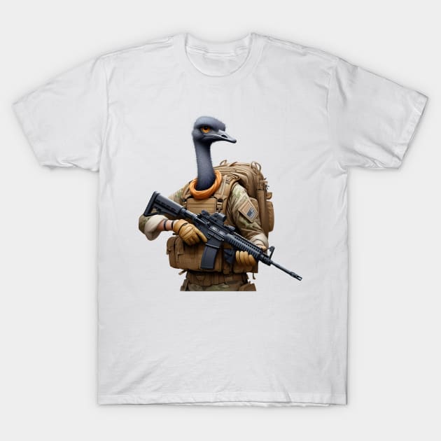 Tactical Ostrich T-Shirt by Rawlifegraphic